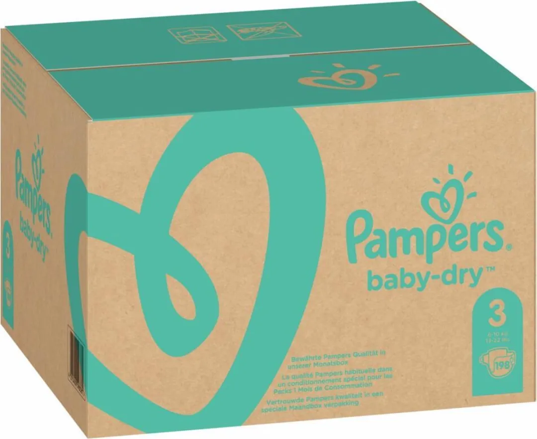 Pampers Baby-Dry Luiers Maat 3 198 Stuks