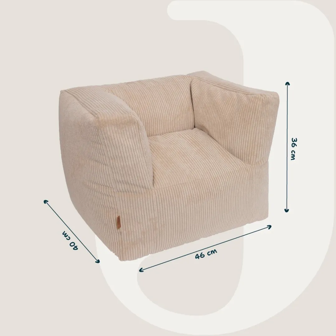 Jollein Kinderfauteuil Corduroy Natural - 1 t/m 4 jaar