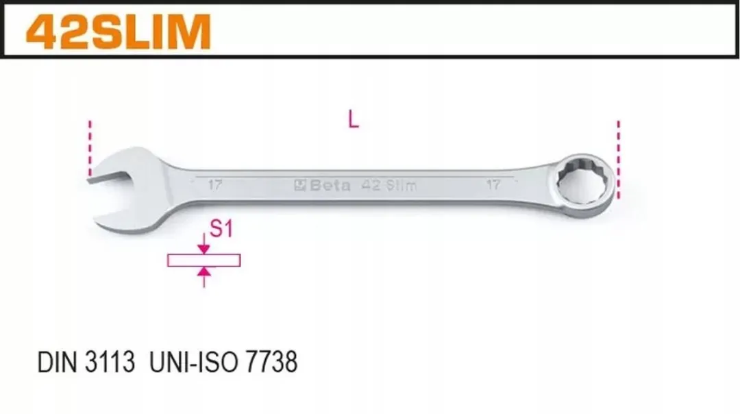 Beta Slim Ringsleutel 17mm - Professioneel Gereedschap