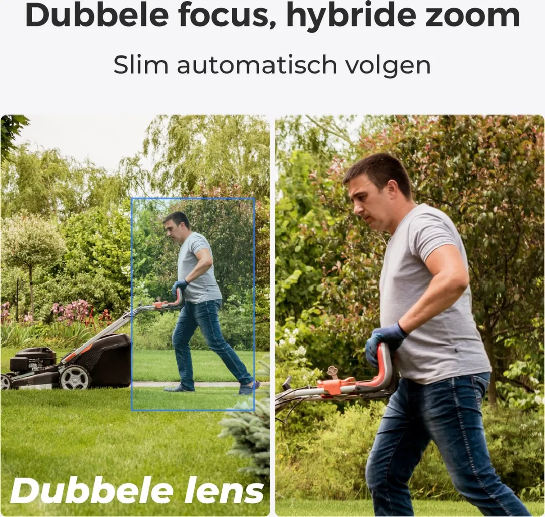 Reolink 4K Beveiligingscamera buiten draadloos, Automatische zoomtracking, 2,4/5 GHz WiFi, Nachtzicht in kleur TrackMix