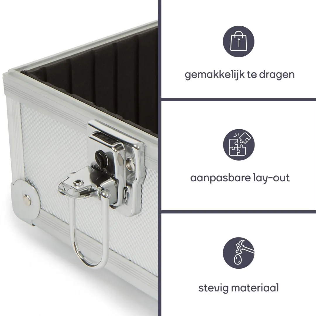 Perel Gereedschapskoffer 1819 - Aluminium - 425x305x125mm - Grijs - afbeelding 6 van 6