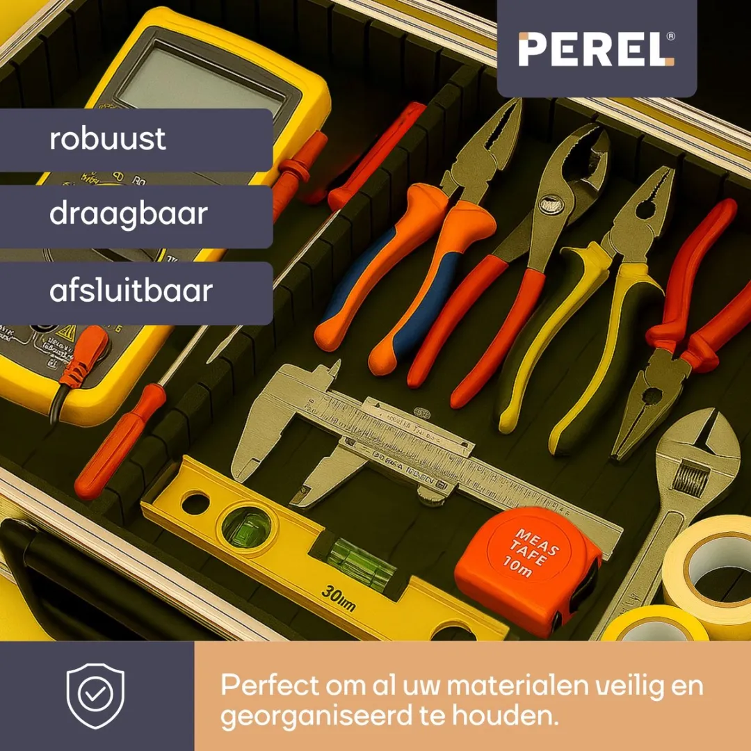 Perel Gereedschapskoffer 1819 - Aluminium - 425x305x125mm - Grijs