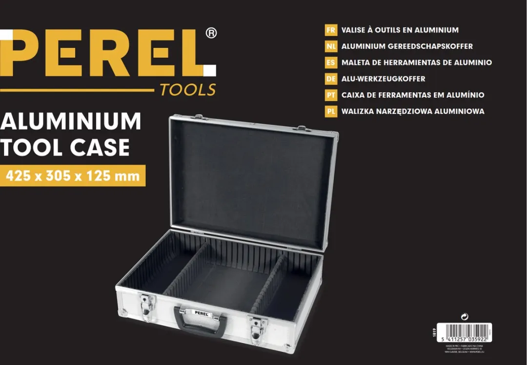 Perel Gereedschapskoffer 1819 - Aluminium - 425x305x125mm - Grijs