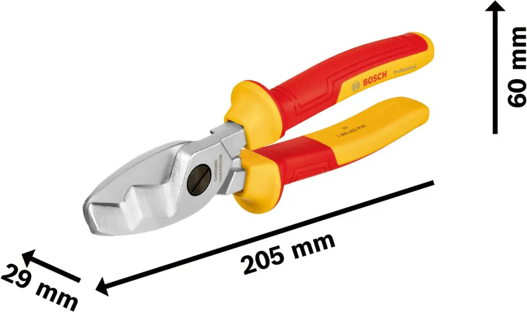 Bosch Professional VDE Kabelkniptang 200mm - Rood/Grijs