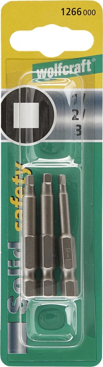 Wolfcraft Solid Safety Schroevendraaierbitset 57001266 - 3-delig