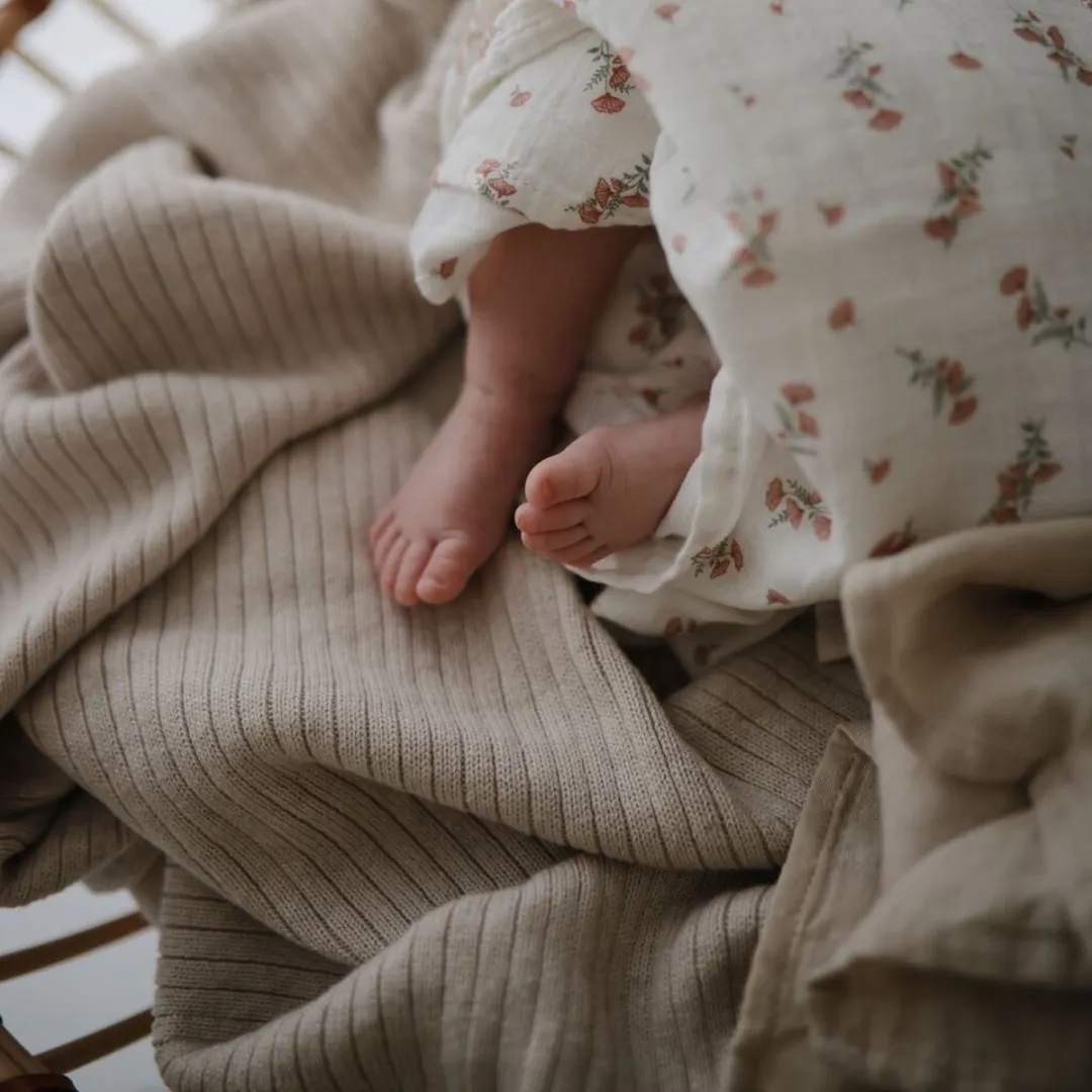 Mushie Swaddle - Roze Bloemen