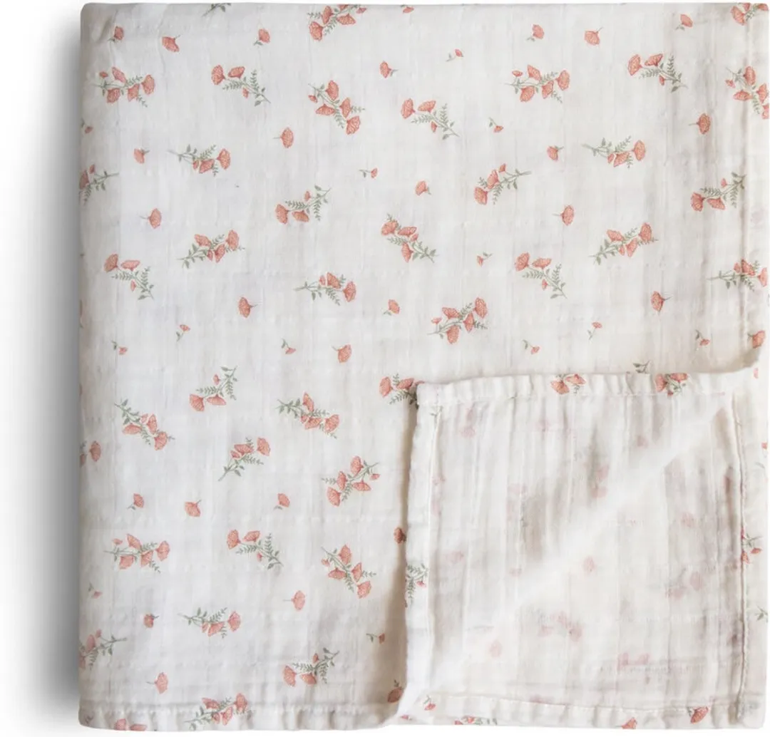Mushie Swaddle - Roze Bloemen