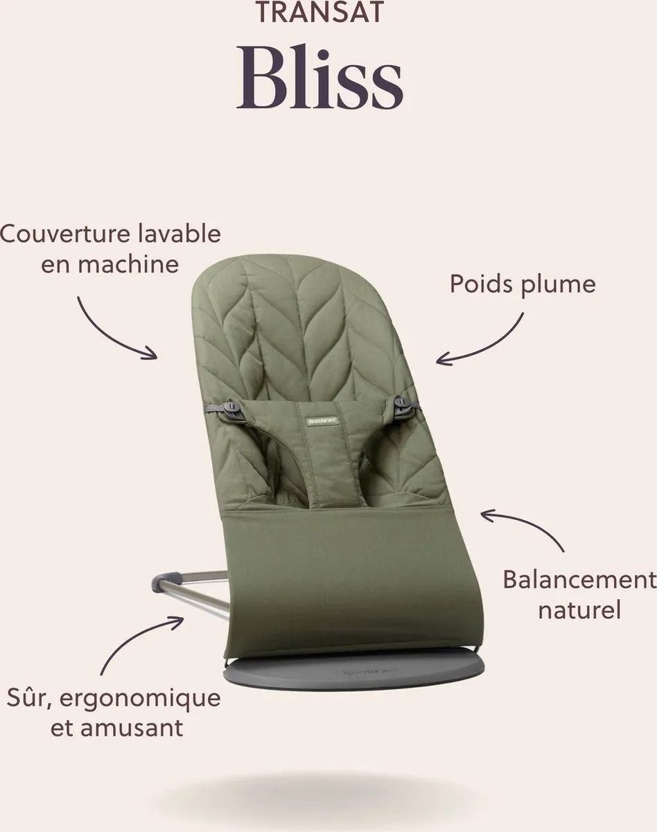 BabyBjörn Wipstoel Bliss Geweven Kroonblad - Donkergroen