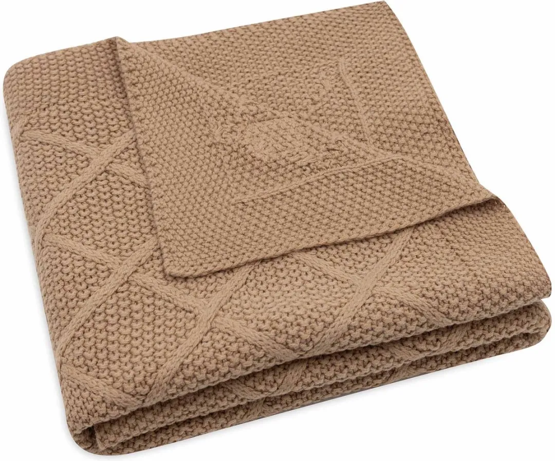 Jollein Wiegdeken 75x100cm Check Knit Biscuit