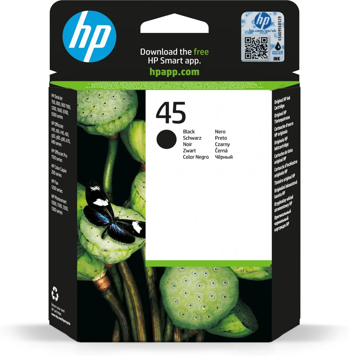 HP 45 Inktcartridge 51645AE - Zwart