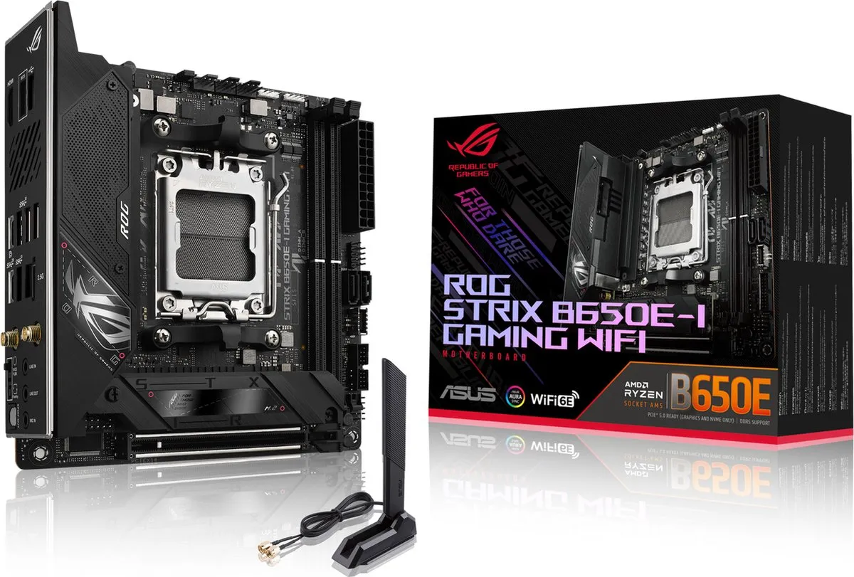 ASUS ROG Strix B650E-I Gaming WiFi AM5 Mini-ITX Moederbord - 64GB DDR5
