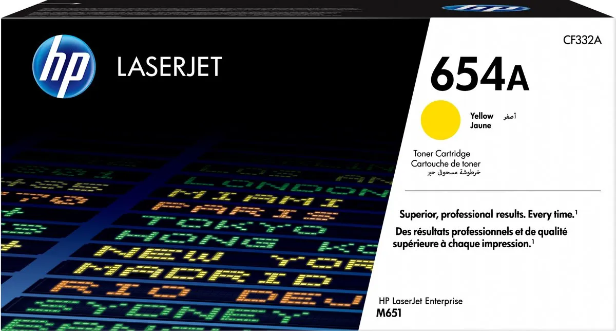 HP 654A Gele Tonercartridge - 15.000 pagina's