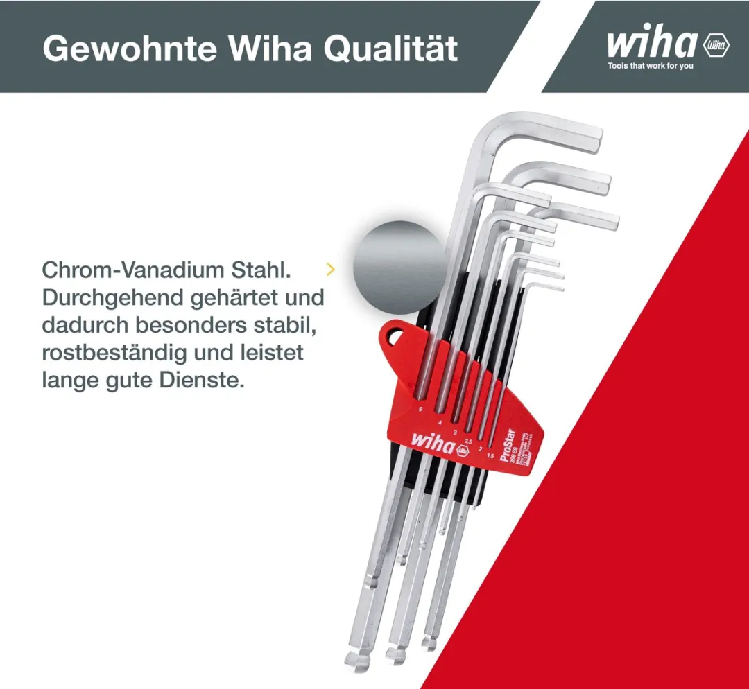 Wiha ProStar Stiftsleutelset SB369S9 - 9-delig - Mat verchroomd
