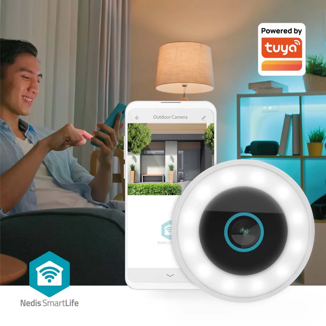 Nedis SmartLife WIFICO15CWT Beveiligingscamera Buiten - Full HD - IP65 - Wit