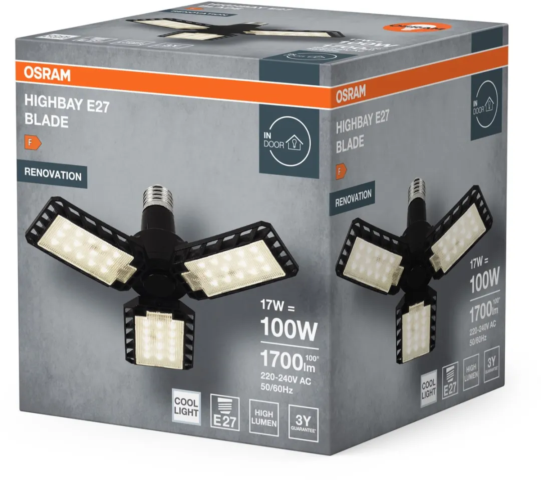Osram Highbay Blade E27 17W 4000K - Zwart - afbeelding 6 van 6