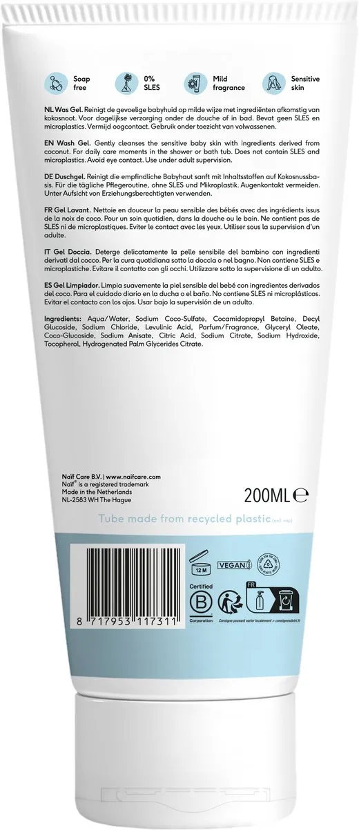 Naïf Reinigende Wasgel Baby 200ml
