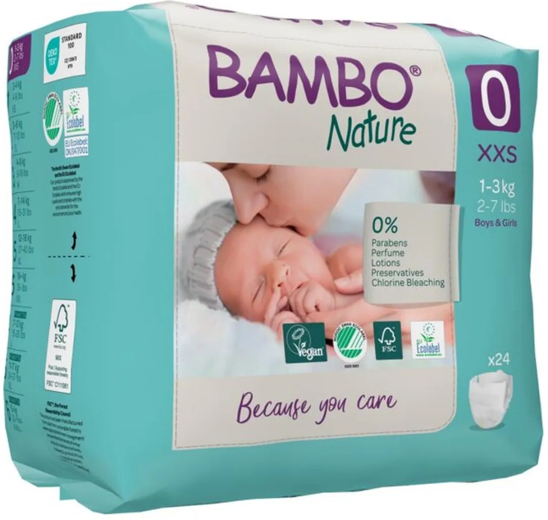 BAMBO Nature Luiers Maat 0 24 Stuks