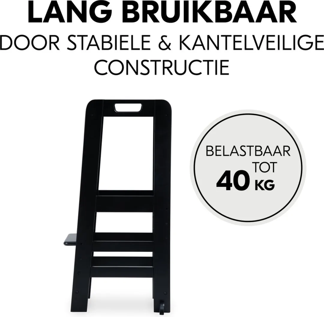 Hauck Learn N Explore Leertoren - Opstapje - FSC Mix Beukenhout - Zwart
