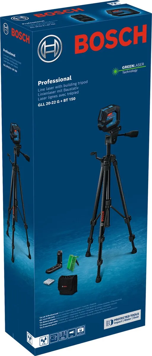 Bosch Professional GLL 20-22 G Lijnlaser - 4x AA Batterijen - Groen