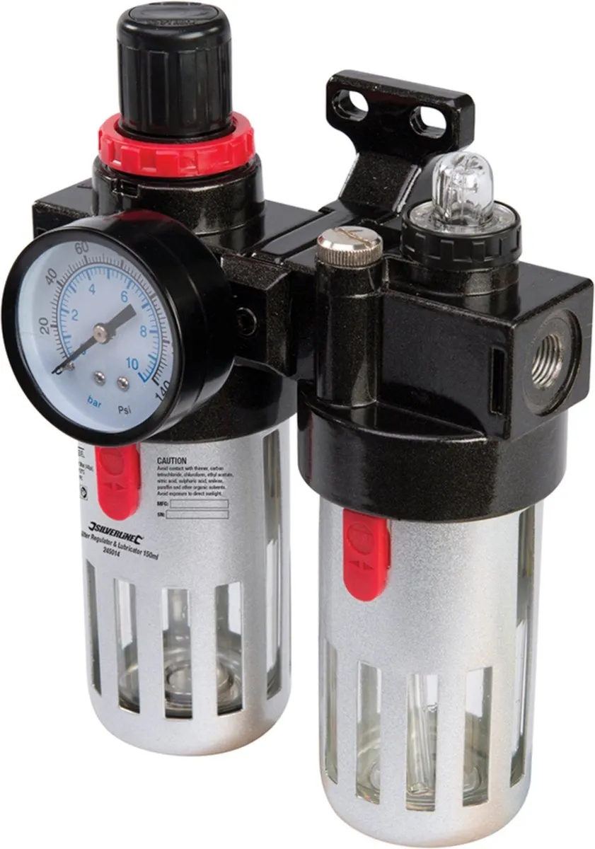 Silverline Luchtfilter Drukregelaar & Olievernevelaar 150ml