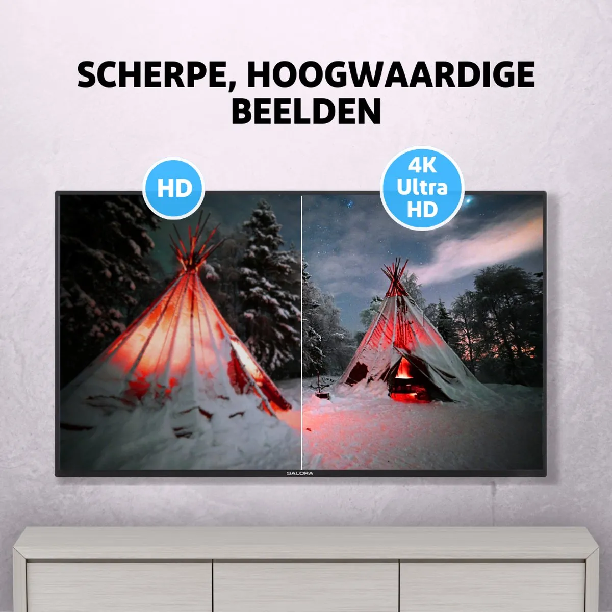 Salora FOD50UV 50 Inch Smart TV 4K - Zwart - afbeelding 6 van 6