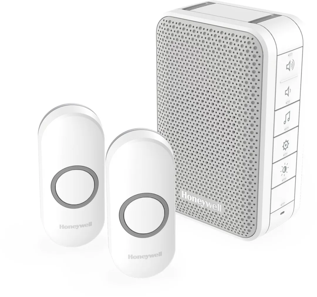 Honeywell DC313NFB Draadloze Deurbelset - 2 Drukknoppen Wit