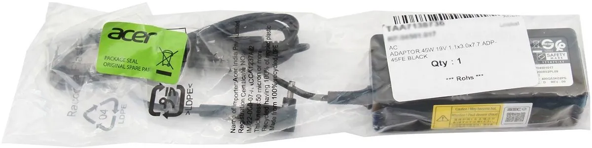 Acer KP.04503.011 Oplader 45W - Zwart