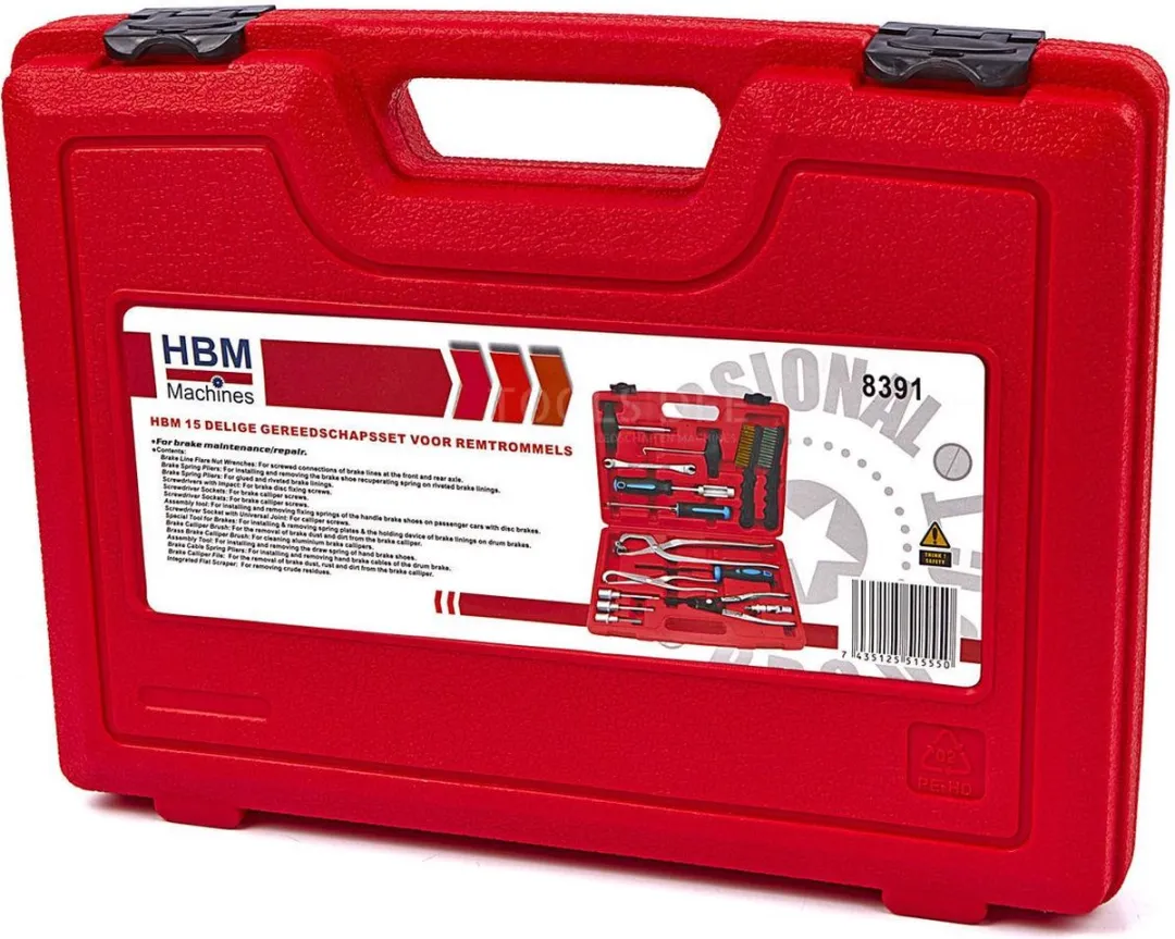 HBM 15-delige Gereedschapsset Remtrommels
