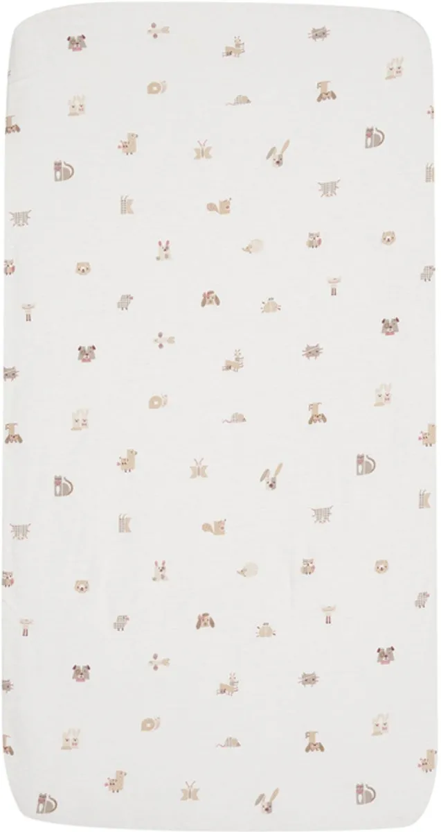 Jollein Hoeslaken Ledikant Jersey 60x120cm Animal Friends