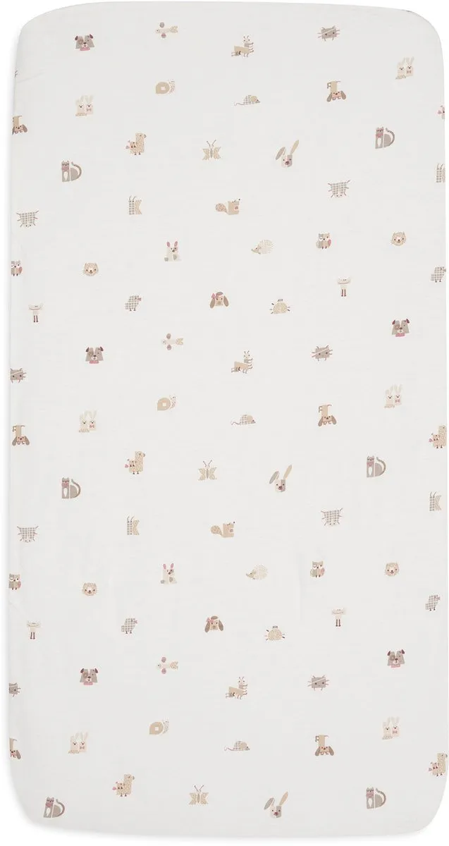 Jollein Hoeslaken Ledikant Jersey 60x120cm Animal Friends