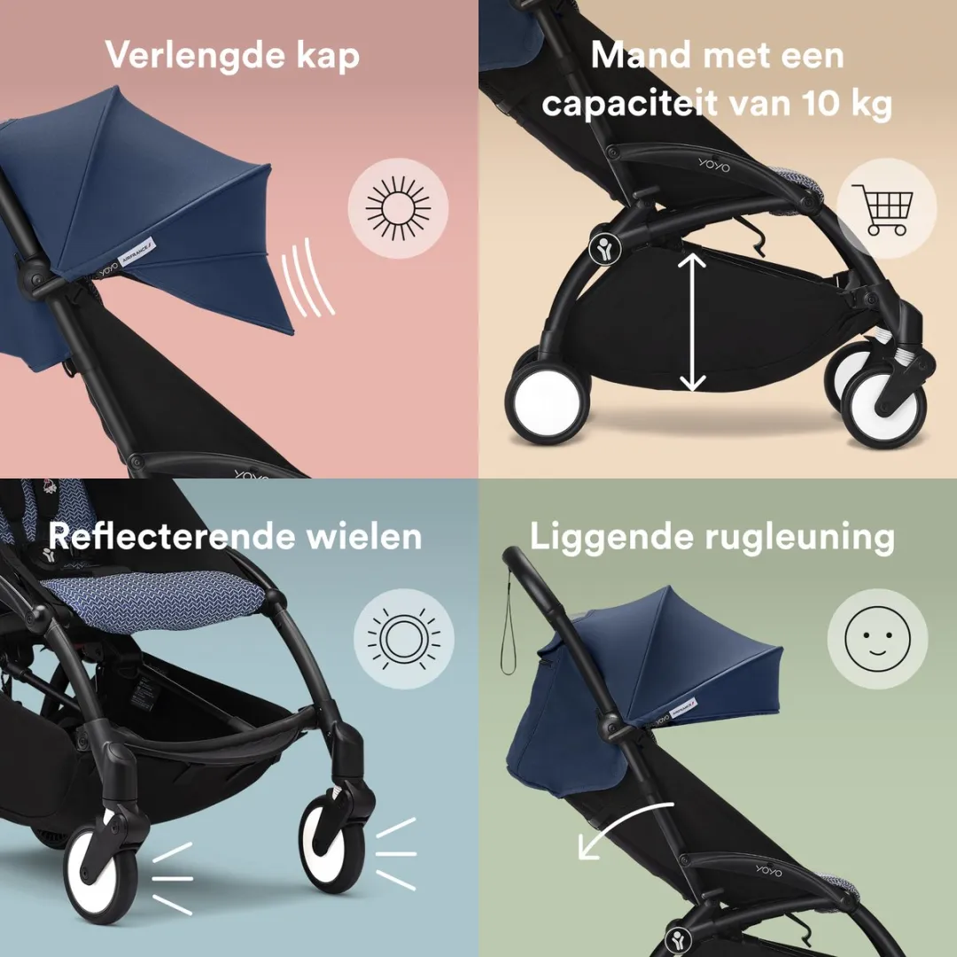 Stokke YOYO3 Kinderwagen - Air France Blue - Inclusief frame