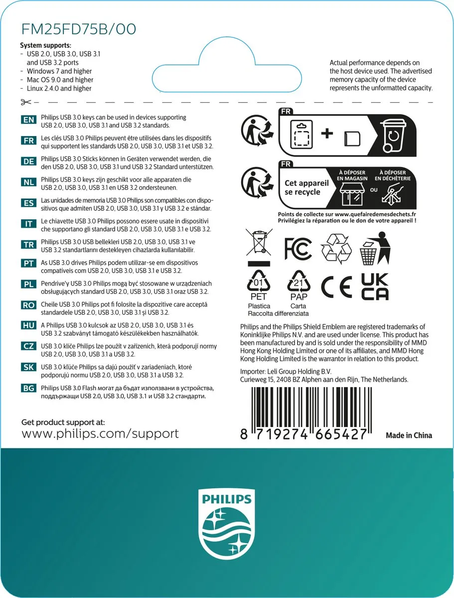 Philips FM25FD75B USB Stick 256GB - Groen - afbeelding 6 van 6