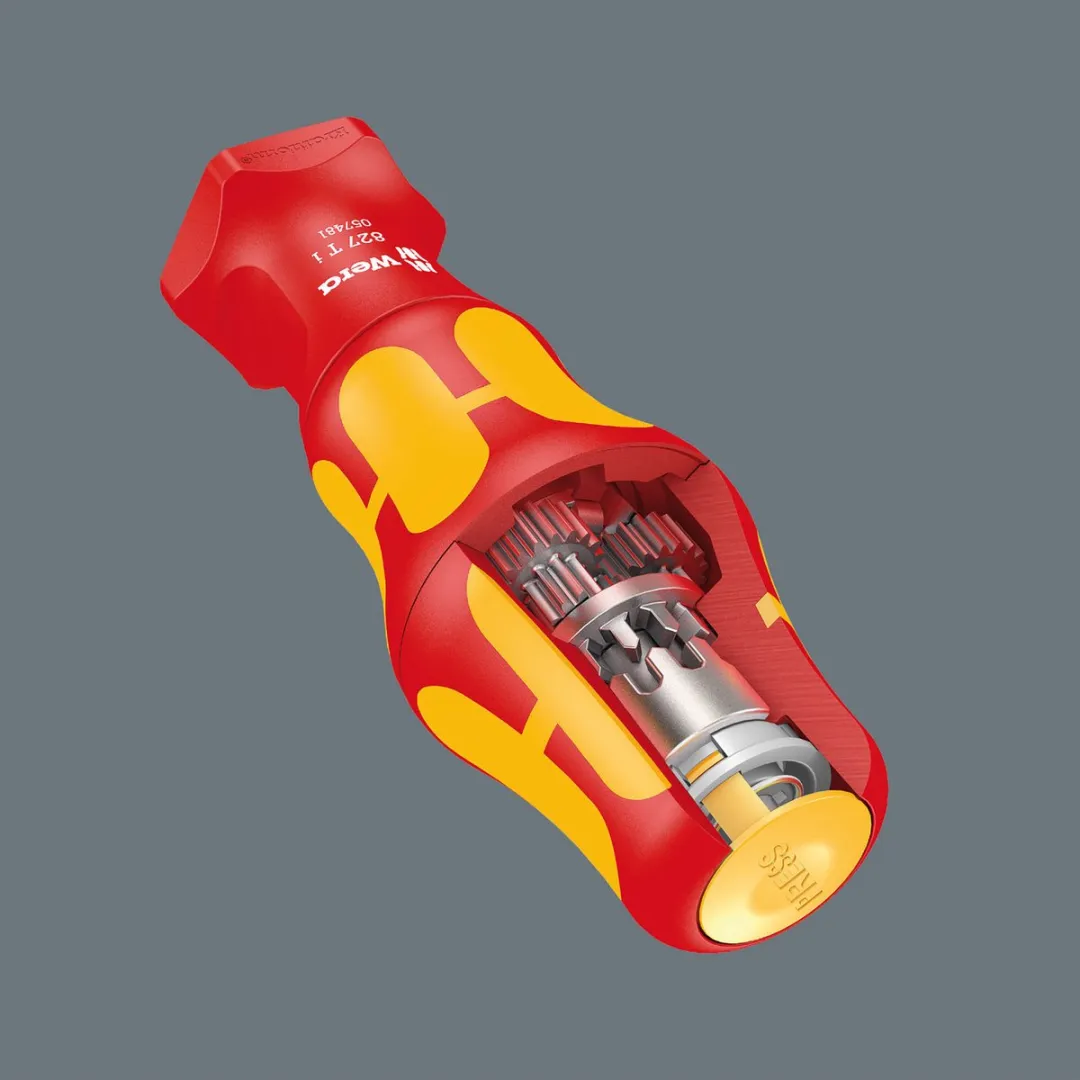 Wera 827 T i Kraftform Turbo Handhouder 150mm - Geel/Rood