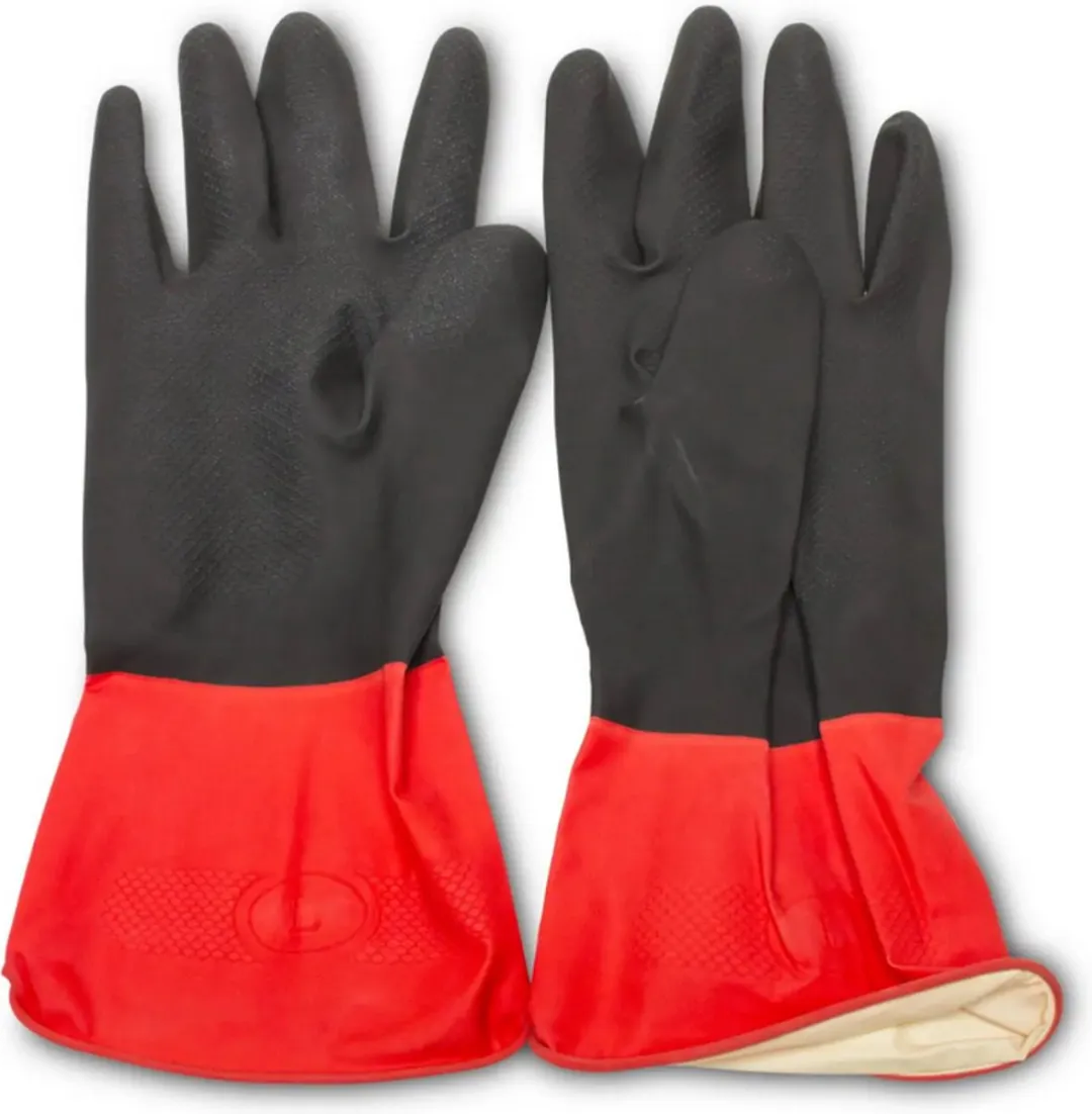 Rubi Tegelhandschoenen Latex - 2 Stuks - Zwart/Rood