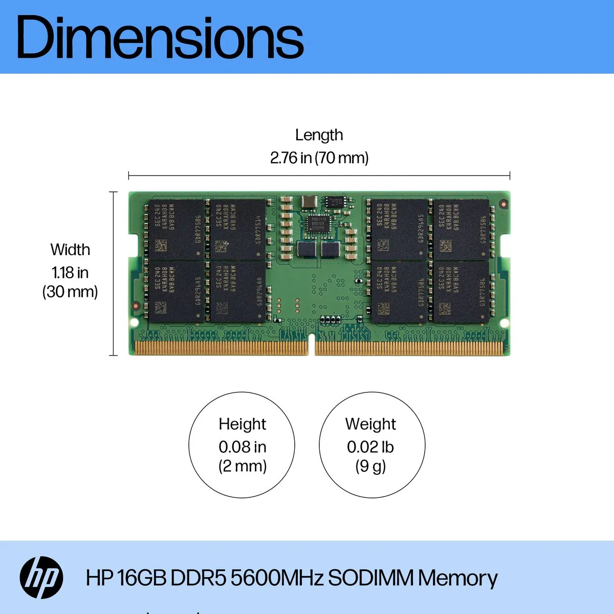HP AL0M6AA DDR5 5600 SODIMM Geheugen - 16GB