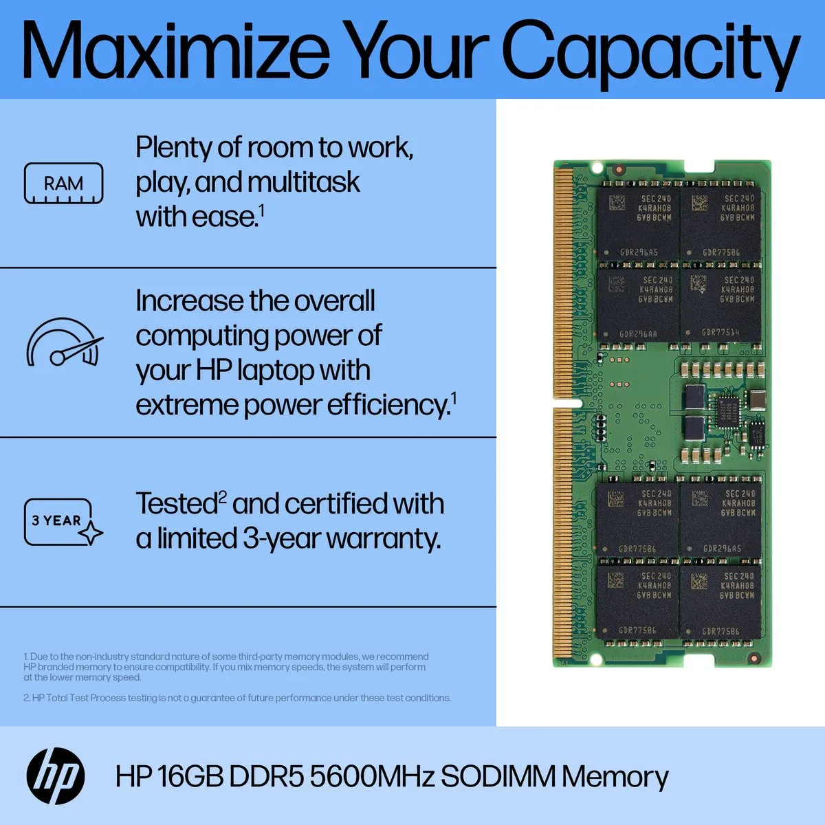 HP AL0M6AA DDR5 5600 SODIMM Geheugen - 16GB