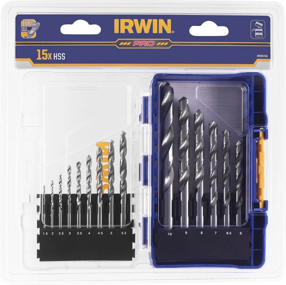 Irwin HSS Pro 15-delige Metaalboor-set 1,5-10,0mm