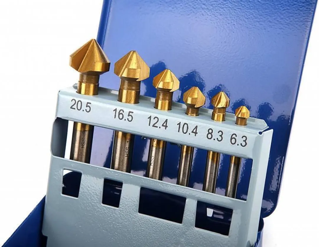 HBM Verzinkboren 6-delig HSS-TIN Set
