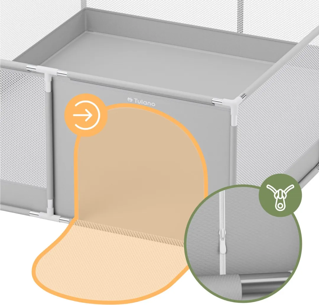 Tulano Cozy 25 Babybox 150x180cm - Grijs/Wit