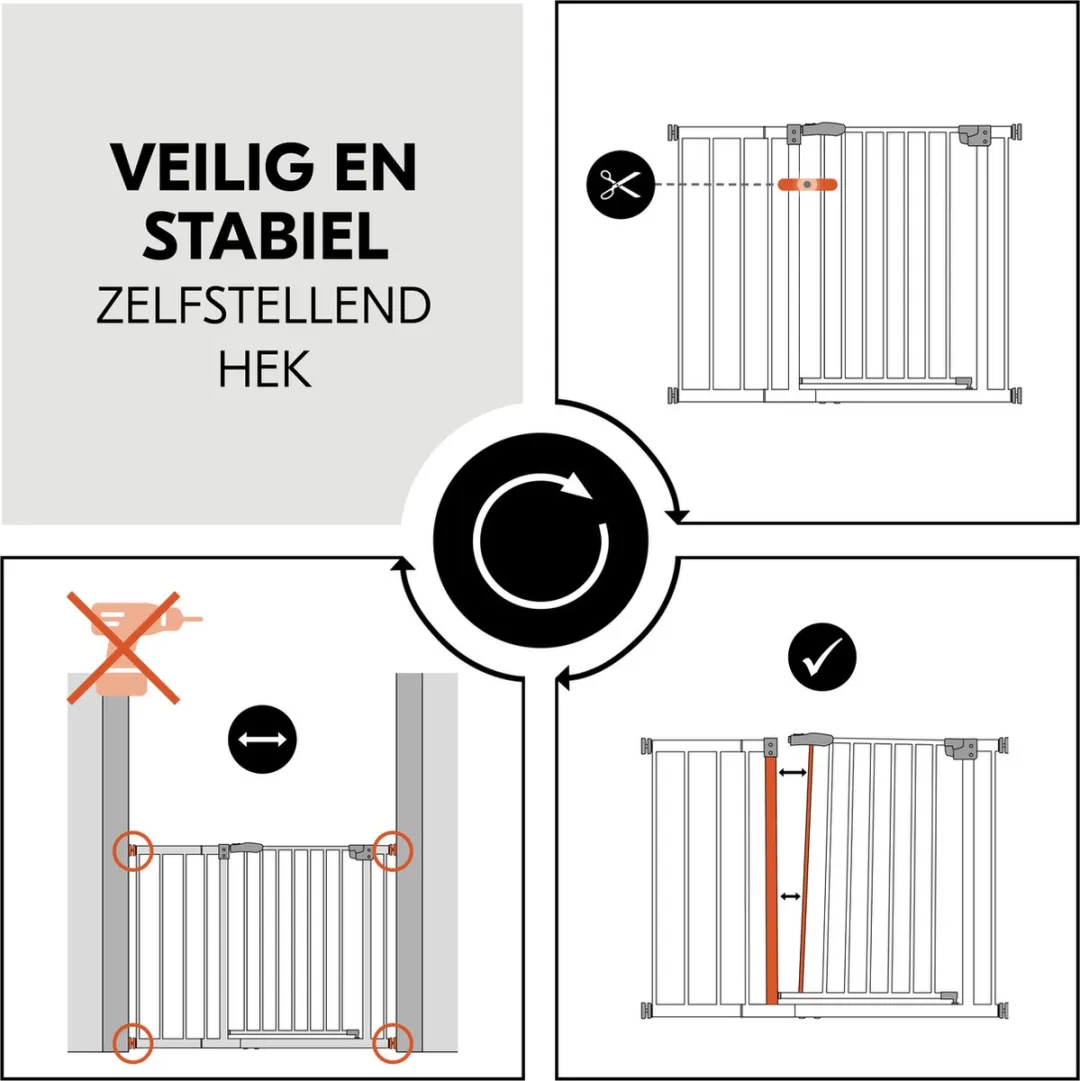 Hauck Clear Step Autoclose Traphekje 96-101cm - Wit