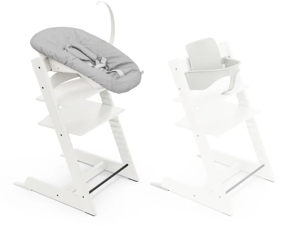 Stokke Tripp Trapp-kinderstoel, White (inclusief stoel en Babyset 2) met newbornset - veilig, verstelbaar, ergonomisch ontwerp