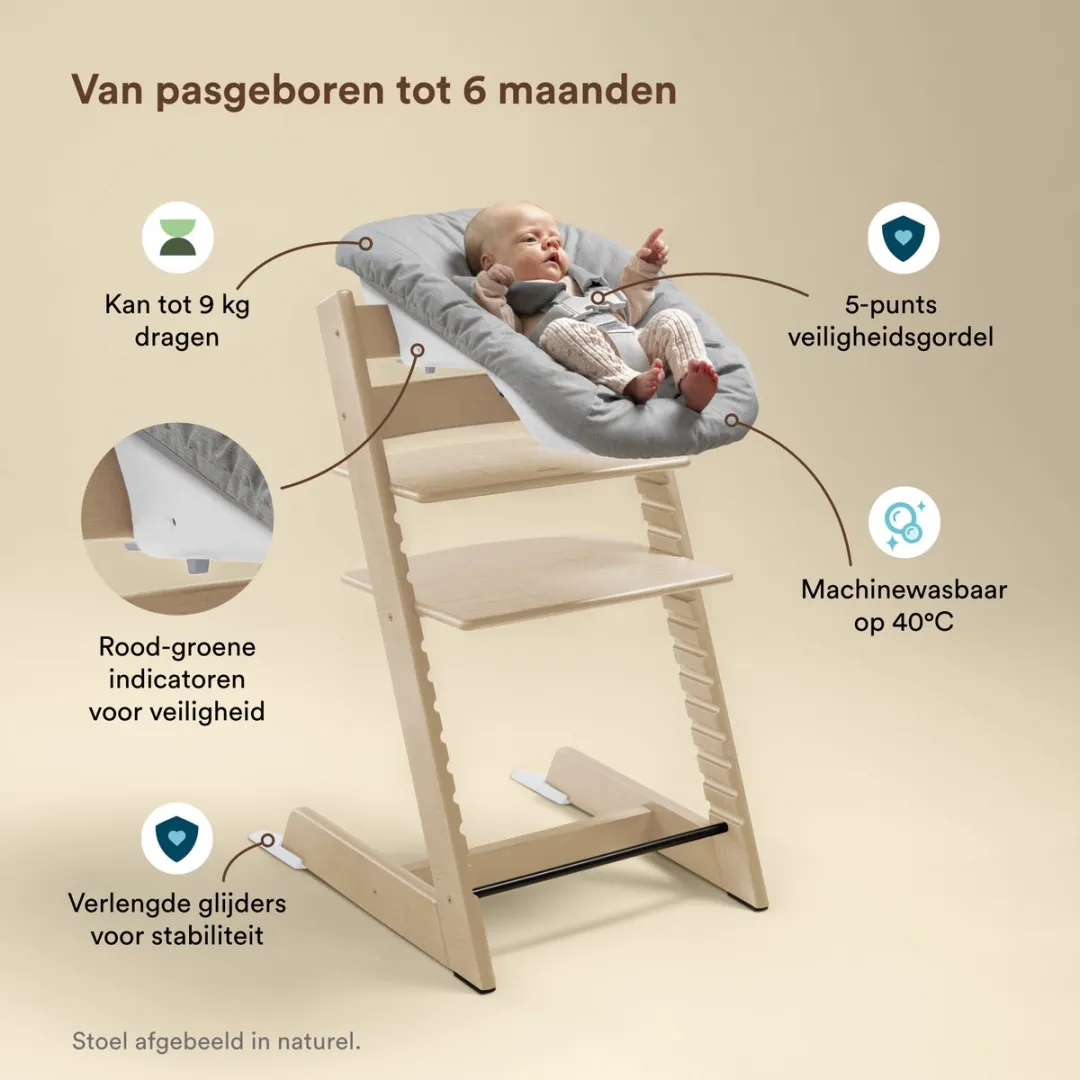 Stokke Tripp Trapp-kinderstoel, White (inclusief stoel en Babyset 2) met newbornset - veilig, verstelbaar, ergonomisch ontwerp