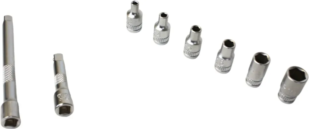 TETRA Tools Dopsleutelset 1/4" - 10-delig 3-10mm - Zilver