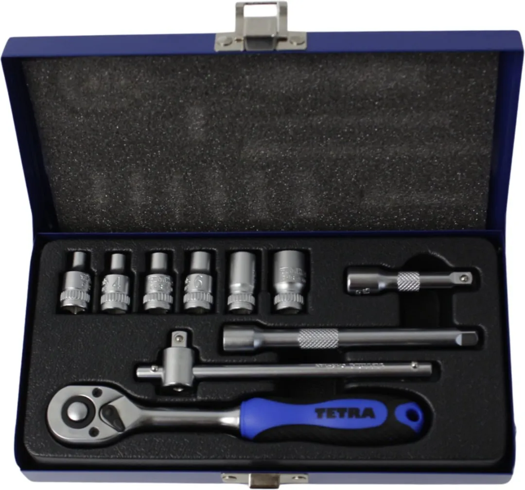 TETRA Tools Dopsleutelset 1/4" - 10-delig 3-10mm - Zilver - afbeelding 6 van 6
