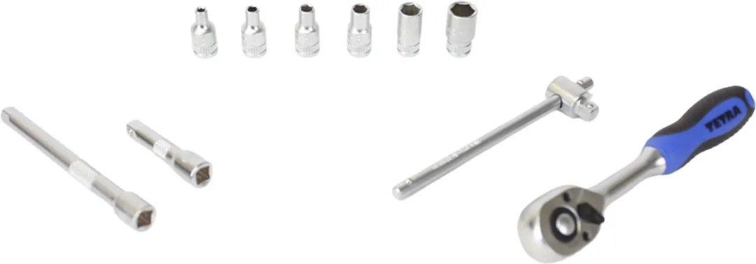 TETRA Tools Dopsleutelset 1/4" - 10-delig 3-10mm - Zilver
