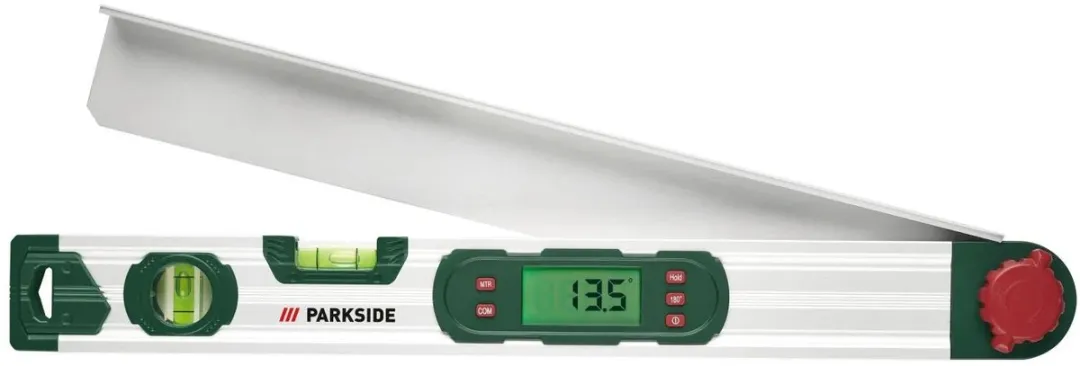PARKSIDE Digitale Hoekmeter 400mm - 0-220° - Groen/Rood/Zilver