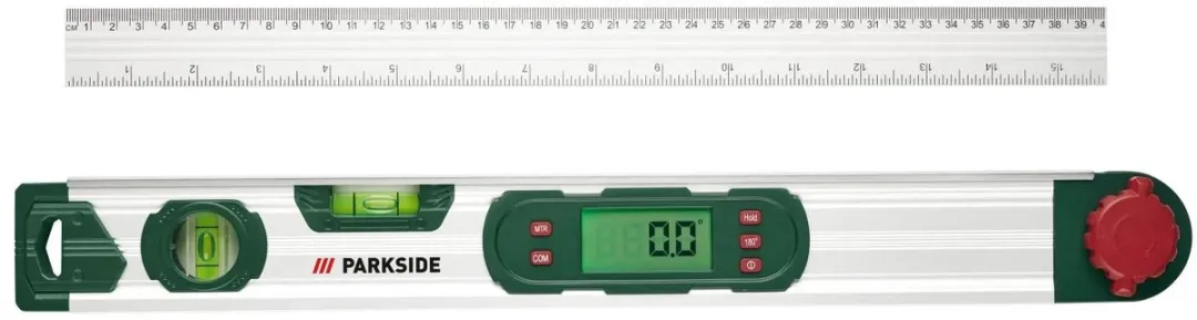 PARKSIDE Digitale Hoekmeter 400mm - 0-220° - Groen/Rood/Zilver