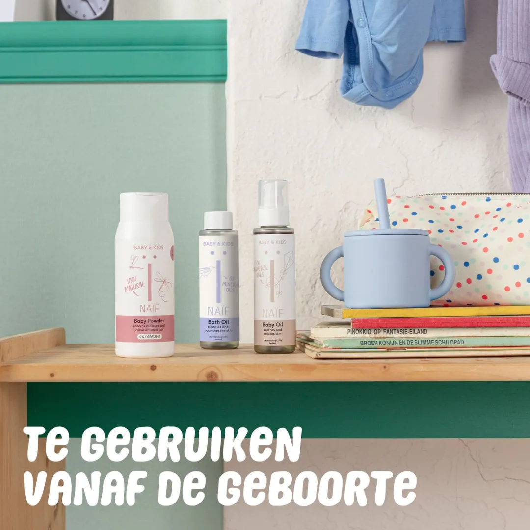 Naïf - Badolie & Babyolie Voordeelset - Babyverzorging - Gevoelige & Droge Huid - Natuurlijk - 100ml