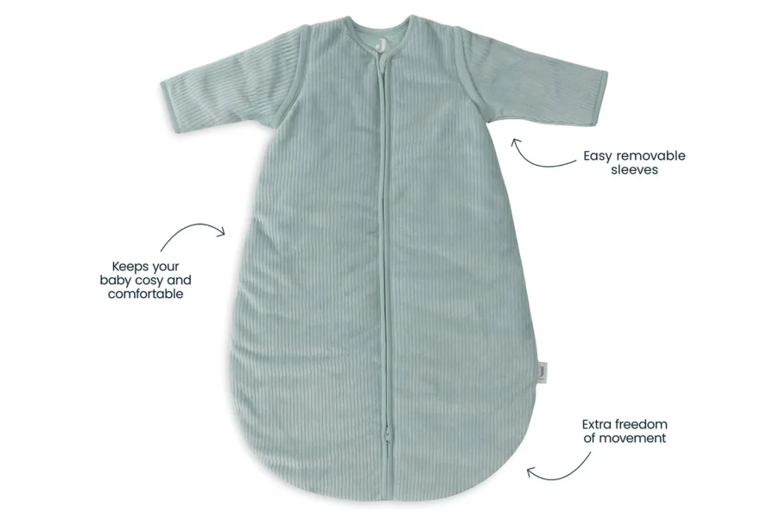 Jollein Baby Winterslaapzak Rib Sea Green 70cm - Afritsbare mouw