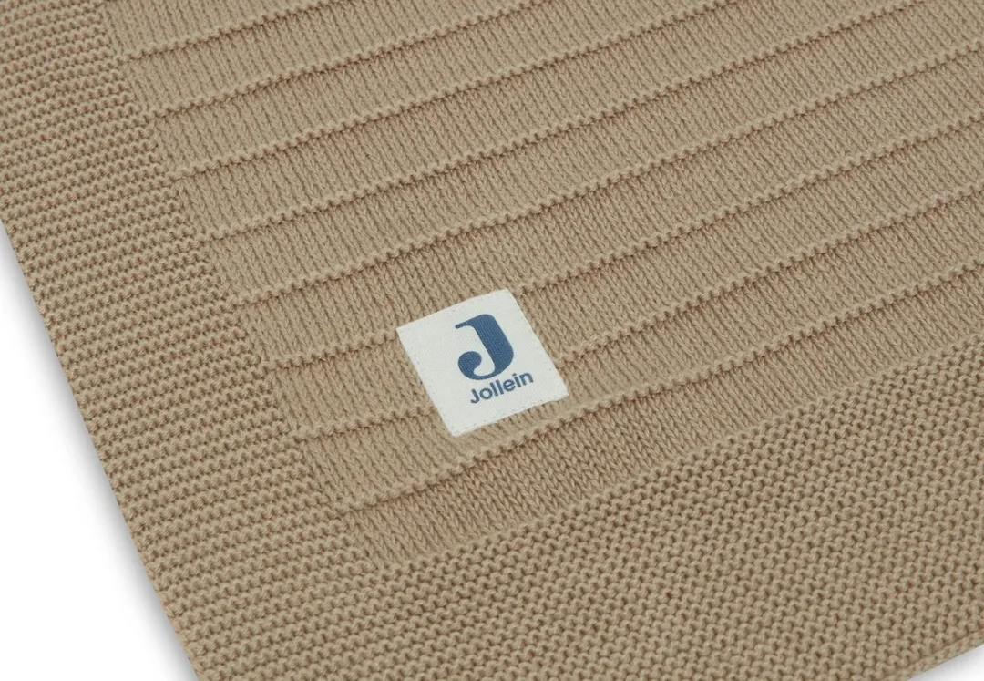 Jollein Baby Deken Ledikant Pure Knit 100x150cm - Biscuit